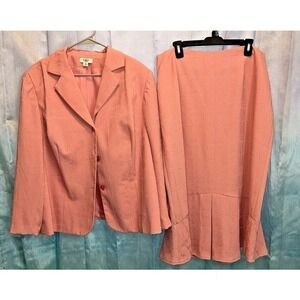 Pink Cato Womens plus 16W skirt & 18W Textured blazer suit Wedding Mother Of